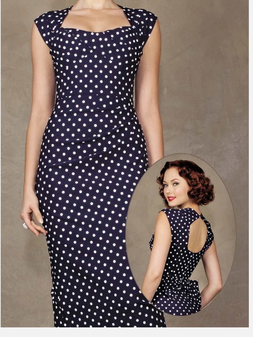 Stop Staring Polka Dot Love 1950's Fitted Dress Size XL